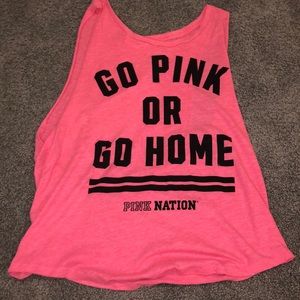 victoria’s secret pink tank top.